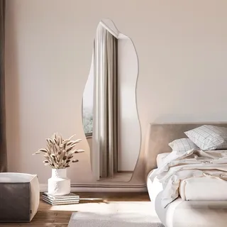 BD-Baode Ganzkörperspiegel 60x165cm Unregelmäßiger Wandspiegel,Groß Asymmetrischer Spiegel für Schlafzimmer, Ankleide(Peakform)