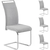 CARO-Möbel Esszimmerstuhl ERICA Stoffbezug grau 4er Set