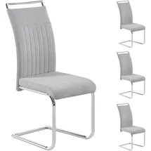 CARO-Möbel Esszimmerstuhl ERICA Stoffbezug grau 4er Set