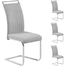 CARO-Möbel Esszimmerstuhl ERICA Stoffbezug grau 4er Set