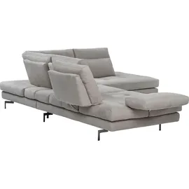 Calia Italia "Toby Wing, B/T: 288/232 cm, Designsofa mit sensationellem Sitzkomfort", beige (ecrù mario), B:288cm H:90cm T:232cm, Mikrofaser mit Nubuk Optik (100% Polyester), Sofas, Ecksofa, L-Form, Sitztiefenverstellung, funktionale Ecke, Füße in schwarz