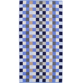 CAWÖ Unique Karo 942 Duschtuch 70 x 140 cm saphir