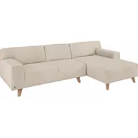 Tom Tailor HOME Ecksofa »NORDIC PURE«, mit Recamiere, im Retrolook, Füße Buche natur beige