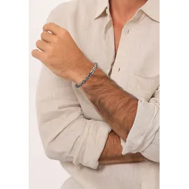 KUZZOI Twisted Armband Schwarz 925 Sterling Silber 23 cm