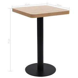 vidaXL Bistrotisch 50 x 50 cm Hellbraun