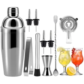 luxuskollektion Cocktailshaker Set 750 ML 10tlg Edelstahl