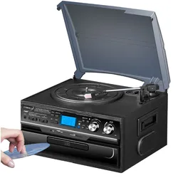 Cyberlux Retro Plattenspieler Kompaktanlage CD/MP3 USB Bluetooth