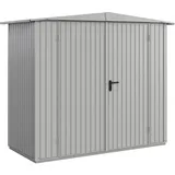 Hörmann Metall-Gerätehaus Berry Classic mit Satteldach Typ 1, 259 x 121 cm,weißaluminium,3,1 m2