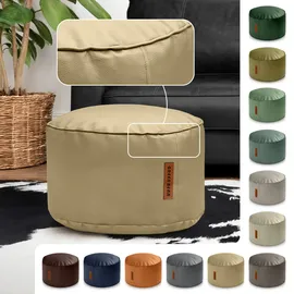 Green Bean Sitzhocker Pouf Kunstleder 43 x 30 x 30 cm Beige