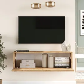 [en.casa] Lapinlahti TV-Lowboard 100 x 29,5 x 31,5 cm Beige Holz