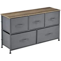 pro.tec Kommode 55x100x29 cm mit 5 Schubladen Grau/Holzfarben