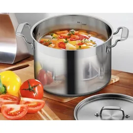 NutriChef 8 Liter Edelstahl-Topf - 18/8 Lebensmittelqualität Schwerer Großer Suppentopf für Eintöpfe, Suppen, Inklusive Deckel, Spülmaschinenfest, Geeignet für Induktion, Keramik & Halogenkochfelder