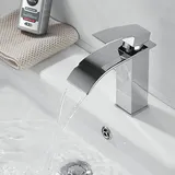 Wasserhahn Bad Armatur Wasserfall Mischbatterie Bad Einhebelmischer Badarmatur Waschbecken Waschtischbatterie für Badezimmer Waschtisch Armatur,