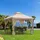 Outsunny Gartenpavillon 3 x 2,75 m Beige/Schwarz