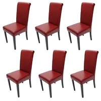 Mendler 6er-Set Esszimmerstuhl Stuhl Küchenstuhl Novara II, Leder ~
