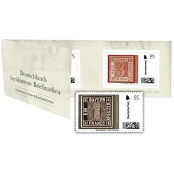 Philatelistische Portokarte "Schwarzer Einser und Sachsendreier"