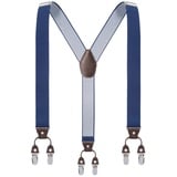 Morain Y Back Herren Hosenträger, mit 6 starken Clips Breite verstellbare elastische Hosenträger für Casual&Fomal, Blau, 3.27x9.49x3.62