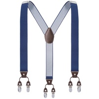 Morain Y Back Herren Hosenträger, mit 6 starken Clips Breite verstellbare elastische Hosenträger für Casual&Fomal, Blau, 3.27x9.49x3.62