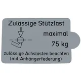Schilder Warweg GmbH Schilderfabrik Anhänger 1 Stück - Aufkleber Stützlast 75 kg - Klebefolie