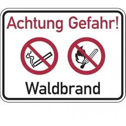 Dreifke® Hinweisschild, Achtung Gefahr! Waldbrand - 400x300x2 mm Aluverbund