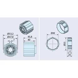 Becker Adapterset 56x0,5 Optimaxx für Hinderniserkennung, Rollladen #49302003060, #49303007100