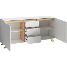 byLIVING Valentin Sideboard 160 x 76 x 38 cm Weiß Holzwerkstoff/Metall