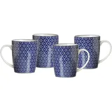 Ritzenhoff & Breker Kaffeebecher 0,35 l Blau-Weiß 4 St.