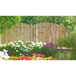 Garten Sichtschutzzaun Frankfurt – Massiver Holzzaun aus druckimprägnierter Kiefer mit 20x145 mm Lamellen und 30x80 mm Riegeln als Gartensichtschutz