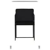 VCM Richmond Esszimmerstuhl mit Armlehne, Velour schwarz.