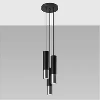 Sollux Lighting Hängeleuchte Loopez 3P Schwarz/Chrom