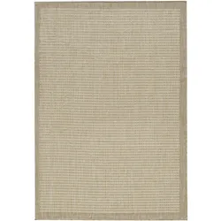 Teppich Outdoor Flachgewebe Uni-Farbe Polypropylen Balkon Beige Rechteckig 140x200 | Kadima Design