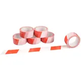 Buri Markierungsband 66m Rot Weiß selbstklebend Bodenmarkierung Signalband Klebeband, Menge:1 Rolle