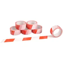 Buri Markierungsband 66m Rot Weiß selbstklebend Bodenmarkierung Signalband Klebeband, Menge:1 Rolle