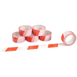 Buri Markierungsband 66m Rot Weiß selbstklebend Bodenmarkierung Signalband Klebeband, Menge:1 Rolle