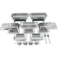 Batania 2 Chafing Dishes/Speisewärmer, 14-teilig, Gastronomiequalität, Edelstahl – Robuste Wärmebehälter für Buffet, Catering und Grillabende