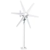 Rutaqian Windgenerator 800W 12V / 24V, 6-Blatt-Lüfter Windkraftanlagen Generator Kit, Elektromagnetische Stromerzeuger Ausrüstung weiß