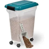 Iris Ohyama Hundefutter Aufbewahrung Mit Rollen, 20l/7.5kg, Blau, Luftdichte Futterbox, Trockenfutter, Futterbehã¤lter, Für Hunde, Katzen, Tierfutterbehã¤lter, Schaufel, Bpa-frei, Futtertonne, Ats-m