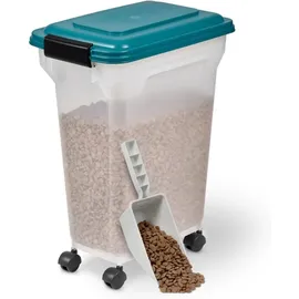 Iris Ohyama Hundefutter Aufbewahrung Mit Rollen, 20l/7.5kg, Blau, Luftdichte Futterbox, Trockenfutter, Futterbehã¤lter, Für Hunde, Katzen, Tierfutterbehã¤lter, Schaufel, Bpa-frei, Futtertonne, Ats-m