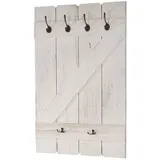 Mendler Wandgarderobe HWC-D13 91 x 60 cm Weiß