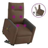 vidaXL Massagesessel mit Aufstehhilfe Braun Stoff