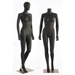 Hochwertig weibliche Schaufensterpuppe LF1-8 abstrakt schwarz Matt ,Figuren mit Kopf, Black Mannequin, Schneiderpuppe, Kleiderpuppe, Aufstellungsfiguren - Damen (Frau LF1-8)