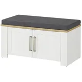 Forte Garderobenbank 86,5 x 45 x 42 cm gepolstert / weiß