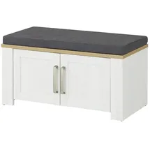 Forte Garderobenbank 86,5 x 45 x 42 cm gepolstert / weiß