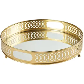 Marrakesch Orient & Mediterran Interior Spiegeltablett Serviertablett Deko Tablett Rund Nikita Gold