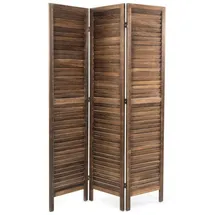 DESIGN DELIGHTS RAUMTEILER Cottage | 3-teilig, Holz, 170x120 cm (HxB) | Natur Raumtrenner, Faltwand, Sichtschutz, Raum Trennwand, Paravent, Stellwand | Farbe: braun