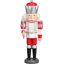 seiffener volkskunst eg schauwerkstatt Seiffener Volkskunst Nussknacker König Exklusiv weiß-silber-rot