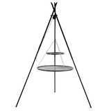 CookKing Premium Schwenkgrill „TIPI“ 210 cm - Doppelrost aus Rohstahl 80 cm + 40 cm