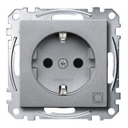 Merten SCHUKO-Steckdose, System M, mit Kennzeichnung Trockner (aluminium matt)