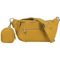 Samantha look Gürteltasche echt Leder, Made in Italy, gelb