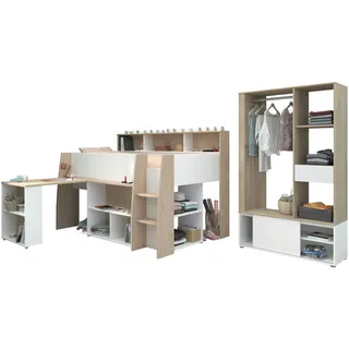 Parisot Kinderzimmer Set 2-tlg. Lucas 11 weiß / Japanische Eiche